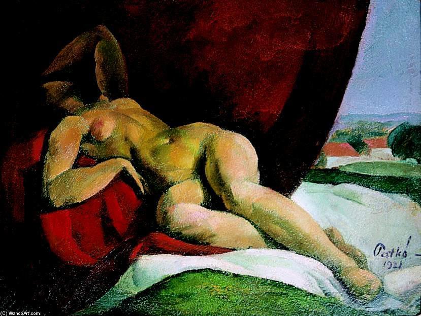 Order Oil Painting Replica Reclining Nude (study For The Siesta) by Karoly Patko (1895-1941, Hungary) | ArtsDot.com