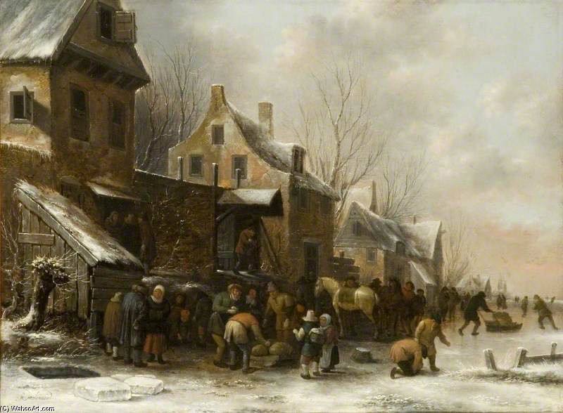Order Artwork Replica Winter Scene In Holland by Klaes Molenaer (1629-1676, Netherlands) | ArtsDot.com