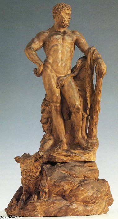 Order Paintings Reproductions Hercules And The Erymanthian Boar by Laurent Delvaux (1696-1778, Belgium) | ArtsDot.com