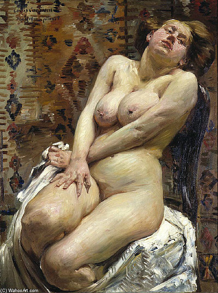 Order Art Reproductions Nana, Female Nude by Lovis Corinth (Franz Heinrich Louis) (1858-1925, Netherlands) | ArtsDot.com