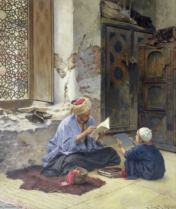 Buy Museum Art Reproductions An Arab Schoolmaster by Ludwig Deutsch (1855-1935, Netherlands) | ArtsDot.com