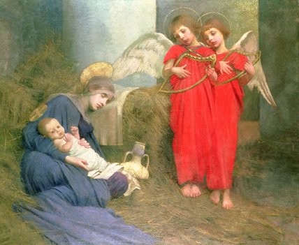 Order Art Reproductions Angels Entertaining The Holy Child by Marianne Preindelsberger Stokes (1855-1927, Austria) | ArtsDot.com
