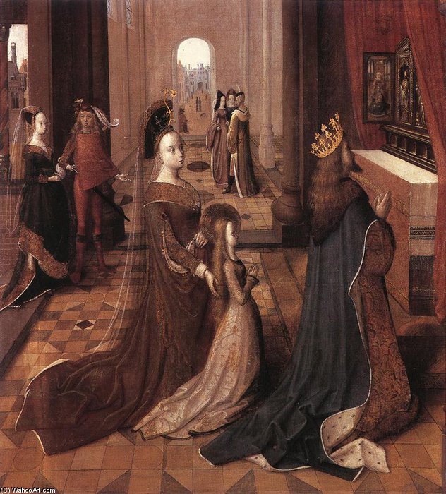 Order Art Reproductions With Her Parents At The Altar by Master Of The Legend Of Saint Ursula (1436-1504) | ArtsDot.com