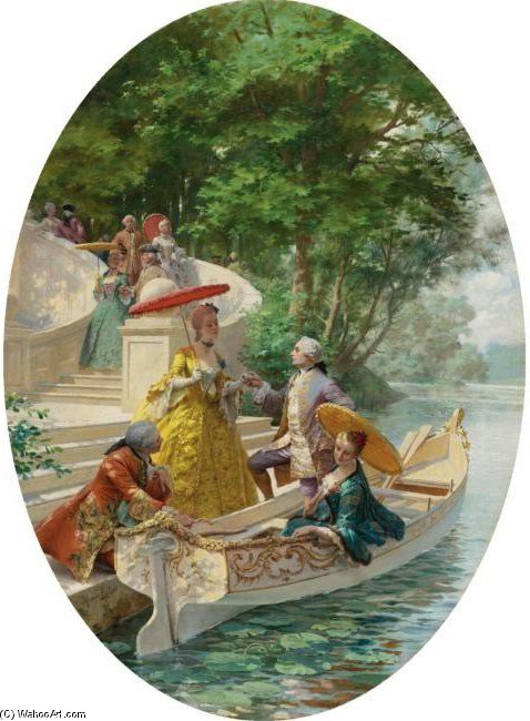 Order Oil Painting Replica The Boating Party by Maurice Leloir (1853-1940, France) | ArtsDot.com