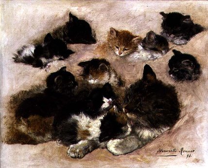 Order Artwork Replica Study Of Cats And Kittens by Henriette Ronner Knip (1821-1909, Netherlands) | ArtsDot.com