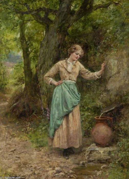 Order Artwork Replica Girl At A Well by Henry John Yeend King (1855-1924, United Kingdom) | ArtsDot.com