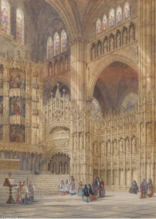Order Oil Painting Replica Chapel Of The High Altar, Toledo Cathedral, Spain by Henry Thomas Schafer (1873-1915, France) | ArtsDot.com