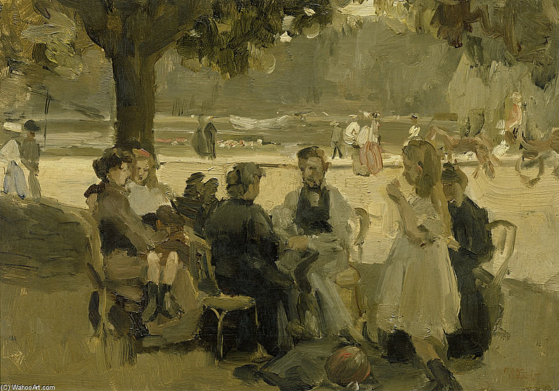Order Oil Painting Replica In The Bois De Boulogne Close To Parijs by Isaac Lazarus Israels (1865-1934, Netherlands) | ArtsDot.com