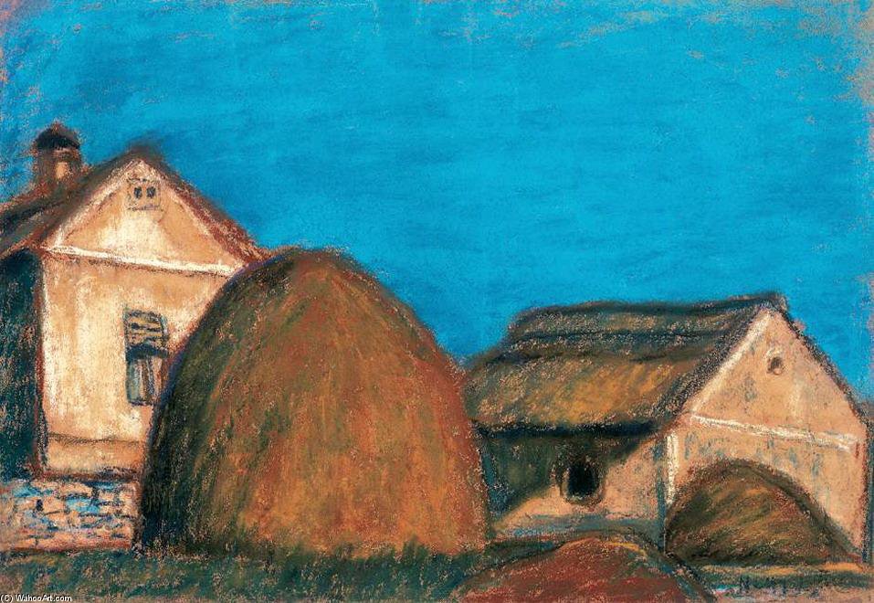 Buy Museum Art Reproductions Stacks With House by Istvan Nagy (1873-1937, Romania) | ArtsDot.com