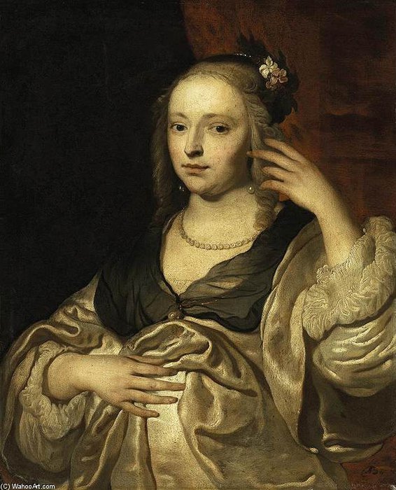 Order Art Reproductions Portrait Of A Lady by Jacob Adriaensz Backer (1608-1651, Netherlands) | ArtsDot.com