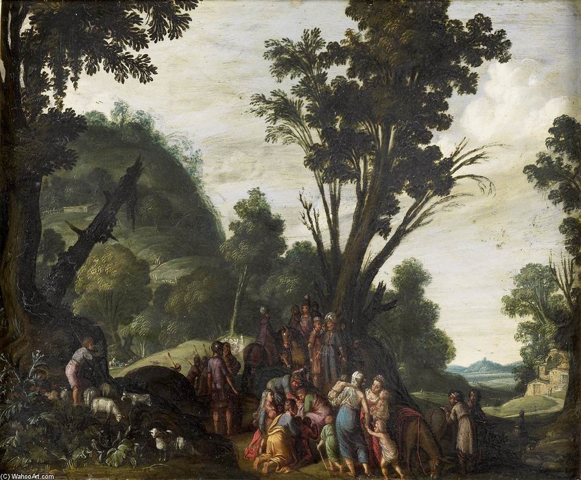 Buy Museum Art Reproductions Meeting Of Jacob And Esau by Jacob Symonsz Pynas (1583-1631, Netherlands) | ArtsDot.com