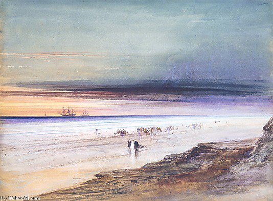 Order Paintings Reproductions Beach Scene by James Hamilton (1819-1878, Ireland) | ArtsDot.com