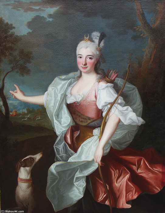Order Paintings Reproductions Diane Chasseresse by Jean Ranc (1674-1735, France) | ArtsDot.com