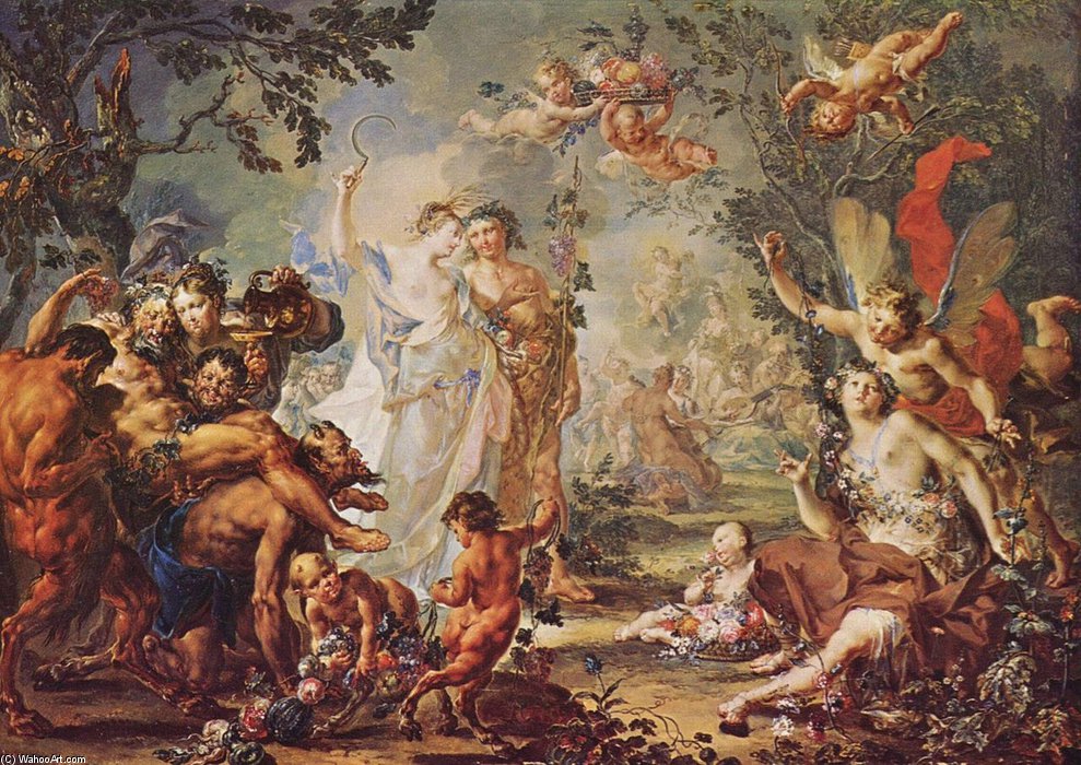 Order Paintings Reproductions Allegorie Der Vier Jahreszeiten by Johann Georg Platzer (1704-1761, Italy) | ArtsDot.com