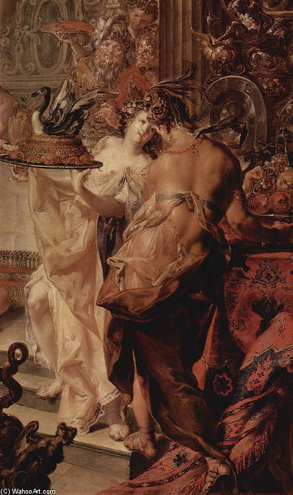 Buy Museum Art Reproductions Das Gastmal Der Kleopatra by Johann Georg Platzer (1704-1761, Italy) | ArtsDot.com