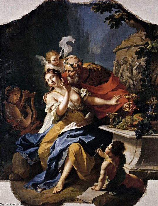 Order Paintings Reproductions Mocking Of Anacreon by Johann Heinrich The Elder Tischbein (1722-1789, Germany) | ArtsDot.com