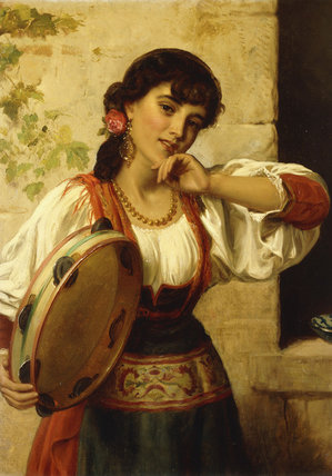 Buy Museum Art Reproductions A Neopolitan Dancer by John Bagnold Burgess (1829-1897, United Kingdom) | ArtsDot.com