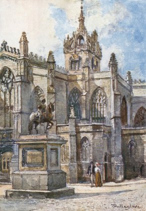 Order Oil Painting Replica St. Giles`s Cathedral From The Courts by John Fulleylove (1845-1908, United Kingdom) | ArtsDot.com