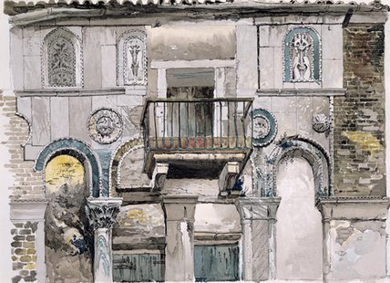 Order Paintings Reproductions Fondaco Dei Turchi, Venice by John Ruskin (1819-1900, United Kingdom) | ArtsDot.com