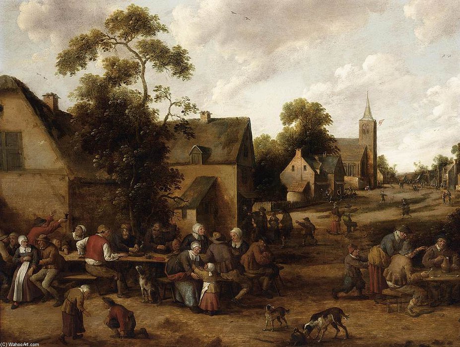 Buy Museum Art Reproductions Village Scene by Joost Cornelisz Droochsloot (1586-1666, Netherlands) | ArtsDot.com