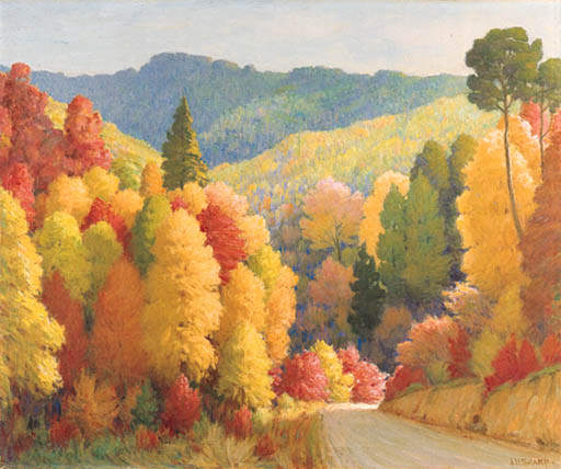 Order Oil Painting Replica Autumn In West Virginia by Joseph Henry Sharp (Inspired By) (1859-1953, United States) | ArtsDot.com