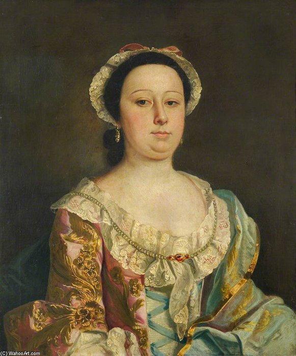 Order Art Reproductions Portrait Of A Lady Of The Fanshawe Family by Joseph Highmore (1692-1780, United Kingdom) | ArtsDot.com