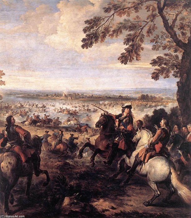Order Oil Painting Replica The Crossing Of The Rhine By The Army Of Louis Xiv by Joseph Parrocel (1646-1704, France) | ArtsDot.com
