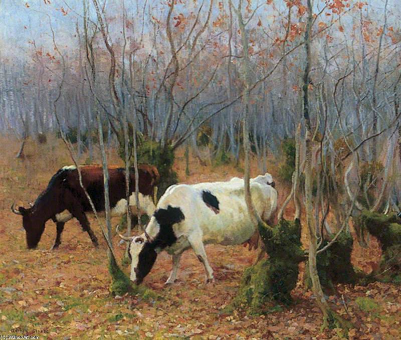 Order Oil Painting Replica Cows In A Copse by Adrian Scott Stokes (1854-1935, United Kingdom) | ArtsDot.com