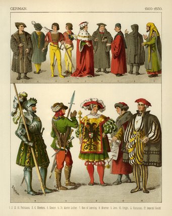 Order Oil Painting Replica German Costume - (13) by Albert Kretschmer (1825-1891, Poland) | ArtsDot.com