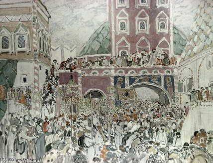 Buy Museum Art Reproductions Scenery Sketches For Musorgsky`s Opera `boris by Aleksandr Jakovlevic Golovin (1863-1930) | ArtsDot.com