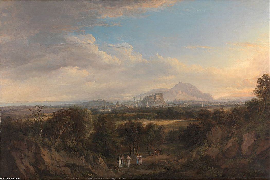 Order Oil Painting Replica A View Of Edinburgh From The West by Alexander Nasmyth (1758-1840, United Kingdom) | ArtsDot.com