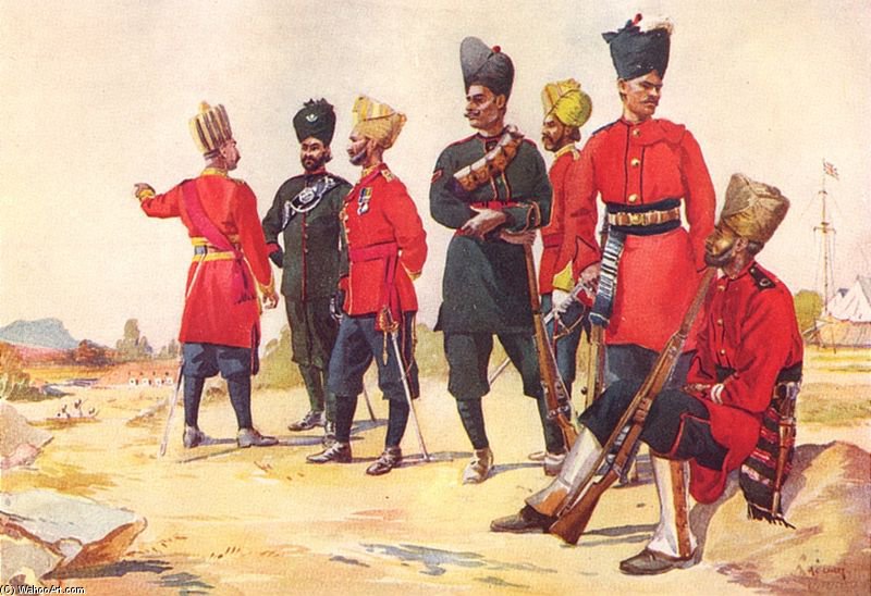 Order Artwork Replica Depiction Of Various Rajputana Infantry Regiments by Alfred Crowdy Lovett (1862-1919) | ArtsDot.com