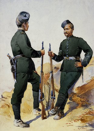 Buy Museum Art Reproductions Soldiers Of The 39th Garwhal Rifles by Alfred Crowdy Lovett (1862-1919) | ArtsDot.com