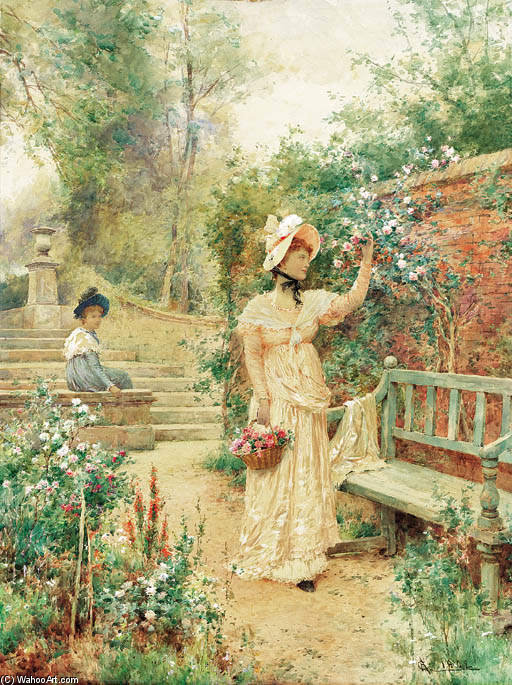 Order Paintings Reproductions N The Garden by Alfred I Glendening (1861-1907, United Kingdom) | ArtsDot.com
