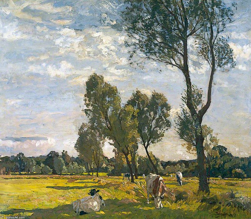Order Art Reproductions Landscape With Cattle by Algernon Talmage (1871-1939, United Kingdom) | ArtsDot.com