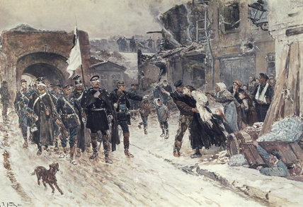 Order Paintings Reproductions The Entrance Into Belfort Of The German Commander by Alphonse Marie Adolphe De Neuville (1836-1885, France) | ArtsDot.com