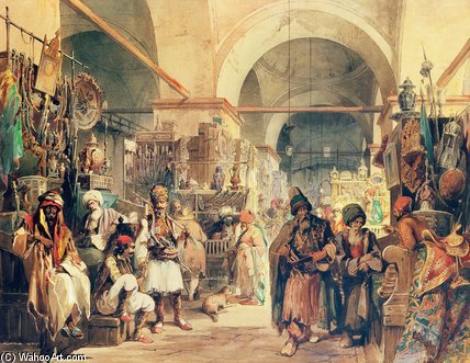 Order Artwork Replica A Turkish Bazaar, by Amadeo Preziosi (1816-1882, Malta) | ArtsDot.com