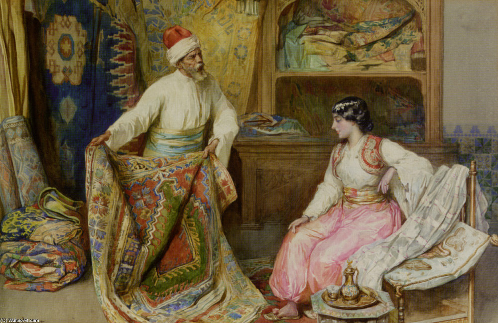Buy Museum Art Reproductions The Carpet Merchant by Amedeo Momo Simonetti (1874-1922, Italy) | ArtsDot.com