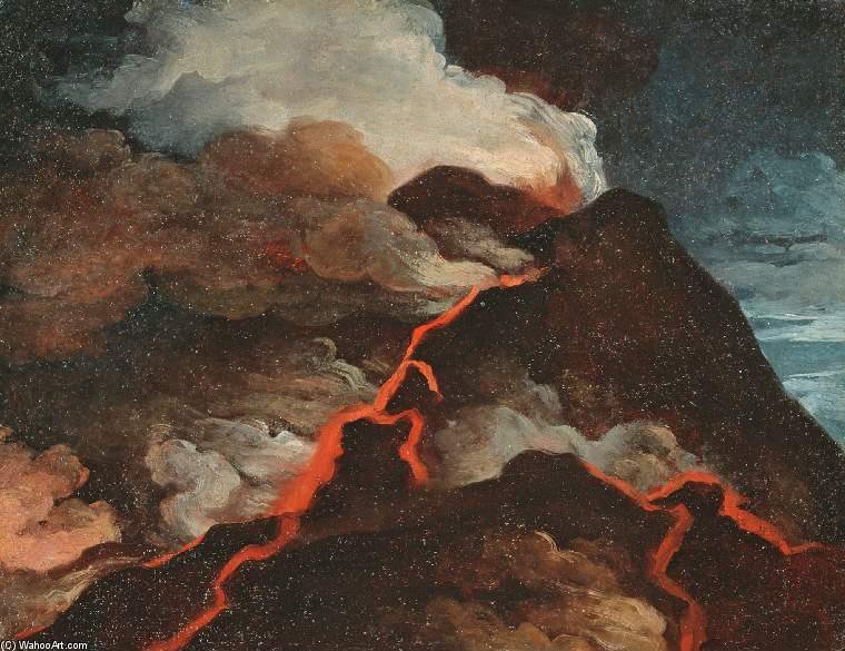 Order Art Reproductions Vesuvius In Eruption by Anicet Charles Gabriel Lemonnier (1743-1824, France) | ArtsDot.com