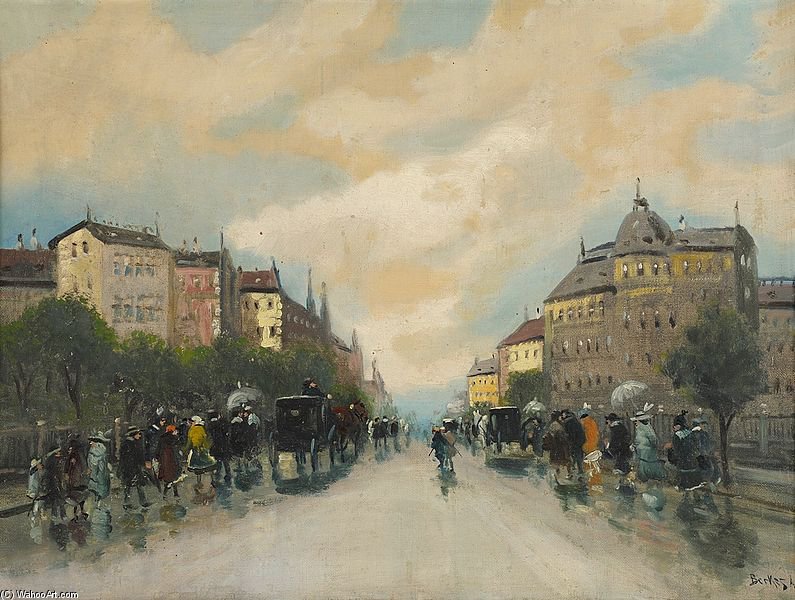 Order Artwork Replica Boulevard by Antal Berkes (1874-1938, Hungary) | ArtsDot.com