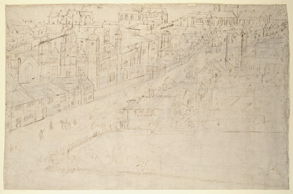 Order Artwork Replica Borough High Street With St Mary Overy - From The London Panorama by Anthonis Van Den Wyngaerde (1525-1571, Belgium) | ArtsDot.com