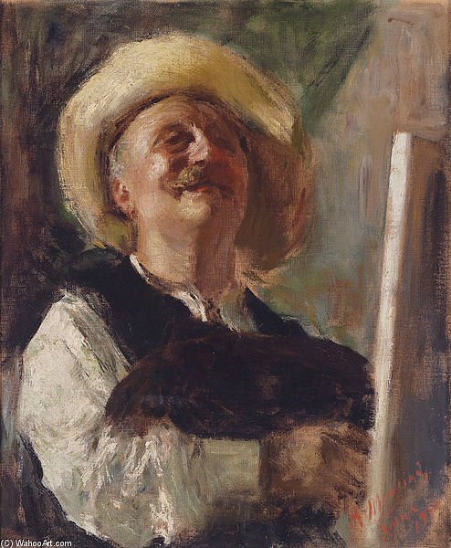 Buy Museum Art Reproductions Self-portrait - by Antonio Mancini (1852-1930, Italy) | ArtsDot.com