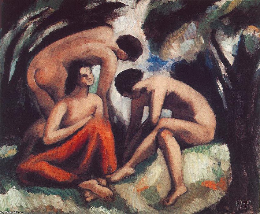 Order Oil Painting Replica Three Nudes by Bela Kadar (Inspired By) (1877-1956, Hungary) | ArtsDot.com