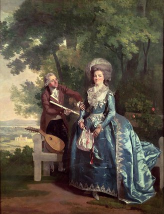 Buy Museum Art Reproductions A Lady And Gentleman In A Landscape by Benjamin Wilson (1721-1788, United Kingdom) | ArtsDot.com