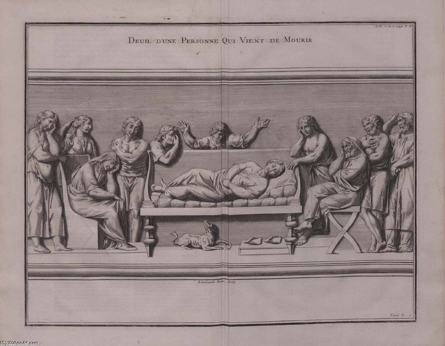 Buy Museum Art Reproductions Mourning by Bernard De Montfaucon (1655-1741, France) | ArtsDot.com