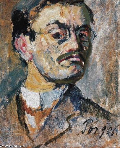 Order Oil Painting Replica Self-portrait - by Bertalan Por (Inspired By) (1880-1964, Hungary) | ArtsDot.com