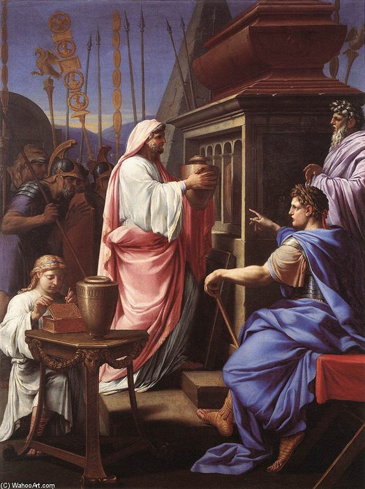 Order Artwork Replica Caligula Depositing The Ashes Of His Mother And Brother In The Tomb Of His Ancestors by Brother Lesueur (Eustache Le Sueur) (1616-1655, France) | ArtsDot.com