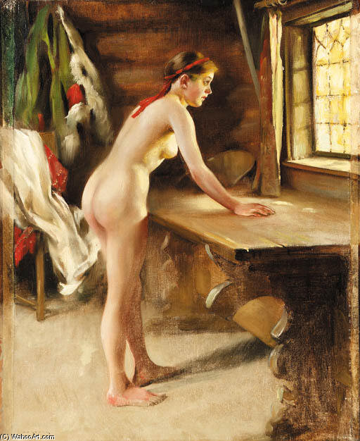 Buy Museum Art Reproductions The Morning Sun (i Know This Works ``august Wilhelm Nikolaus Hagborg``) by Bruno Andreas Liljefors (1860-1939, Sweden) | ArtsDot.com