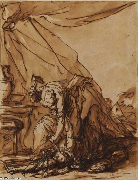 Order Paintings Reproductions Jael And Sisera by Carlo Cignani (1628-1719, Italy) | ArtsDot.com