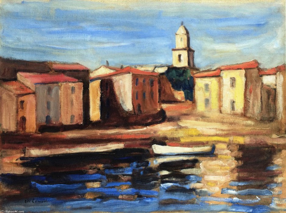 Buy Museum Art Reproductions The Steeple Of Saint Tropez And Conche by Charles Camoin (Inspired By) (1879-1965, France) | ArtsDot.com